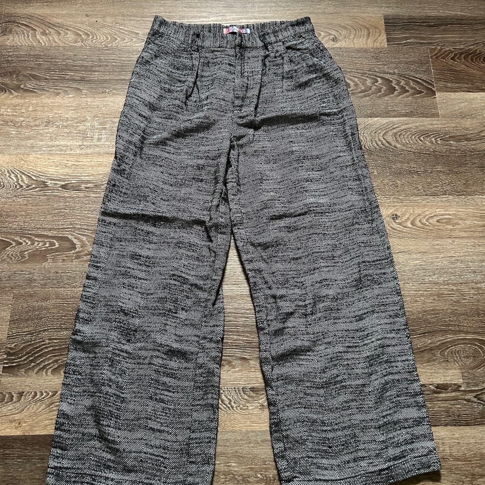 Urban Outfitters Women’s Small Black White Grey Wide Leg Trousers High Rise